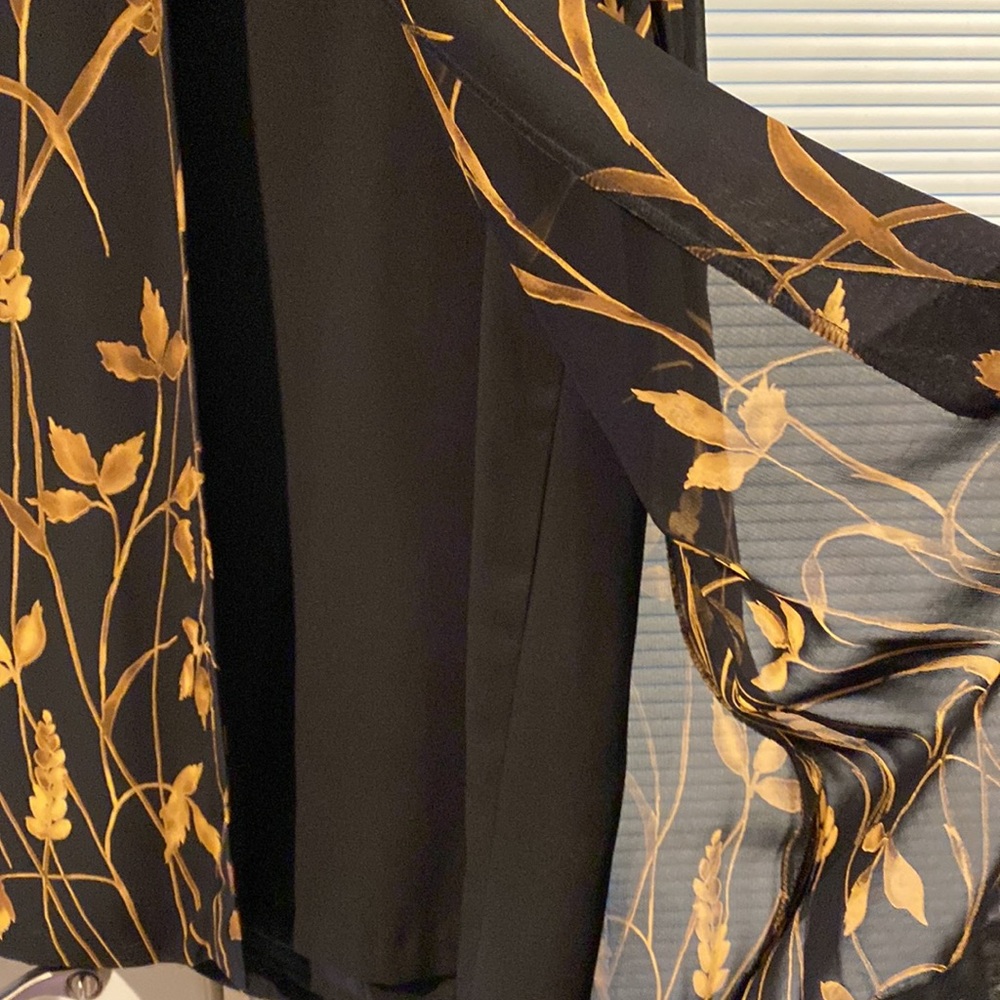 Vintage Evan PICONE black and gold dress size 14 petite - Picture 3 of 6